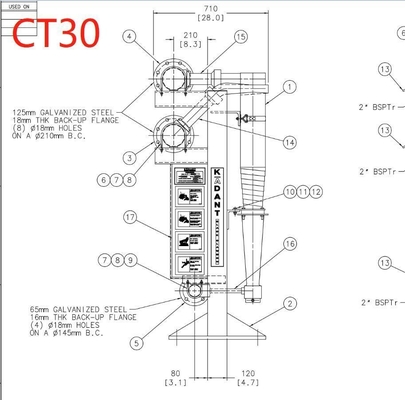 CT30 y CT60 Hidrociclón revestido de cerámica de acero inoxidable Servicio postventa Sí